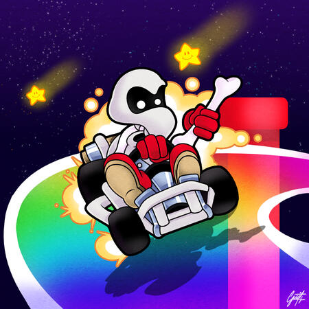 SMW Dry Bones, Mario Kart